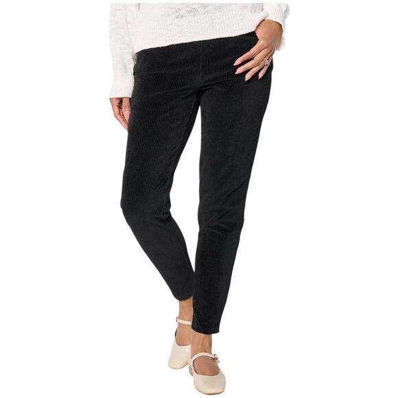 Quacker Factory Pants - Quacker Factory Short Corduroy Slim Leg Pant with Back Pockets - Short